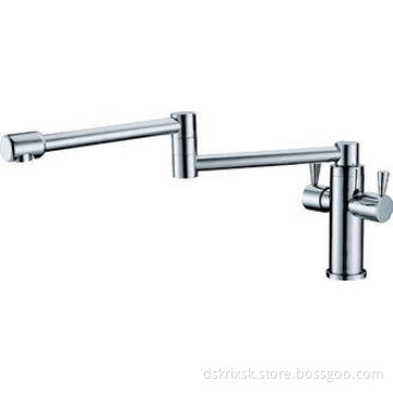 Separate Two Handle Kitchen Tap Faucet , Foldable Rotated W